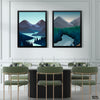 Beautiful Abstract Mountains Art (2 Panel) Nature Wall Art