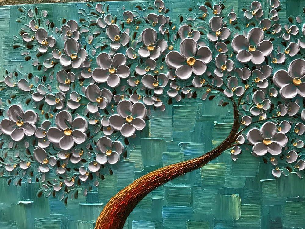 100% hand painted Oil Painting On Canvas Texture Palette Knife silver Flowers Painting Modern Home Decor Wall Art Painting 3D Abstract Artwork Painting-Painting-BEESARI