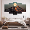 Full Moon Over the Glacier (5 Panel) Landscape Wall Art