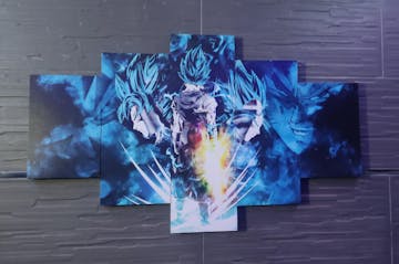 Goku in Action Dragon Ball Z (5 Panel) Anime Wall Art