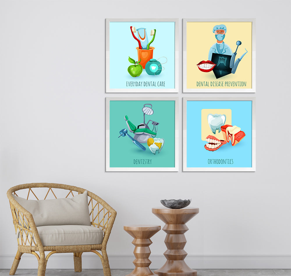 Everyday Dental Care (4 Panel) Office Wall Art