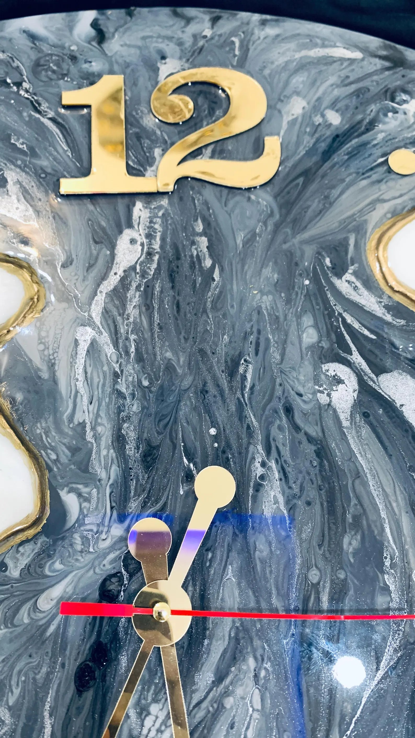 3D Wall Clock – Premium Epoxy Resin Art, Large Handmade Wall Clock, Unique Luxury Home Décor, Living Room Wall Art, Housewarming Gift, Decorative Luxury Wall Clock-Wall Clock-BEESARI