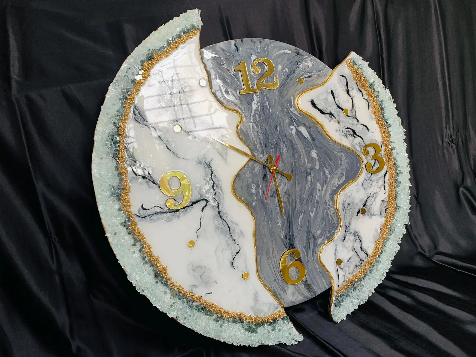 3D Wall Clock – Premium Epoxy Resin Art, Large Handmade Wall Clock, Unique Luxury Home Décor, Living Room Wall Art, Housewarming Gift, Decorative Luxury Wall Clock-Wall Clock-BEESARI