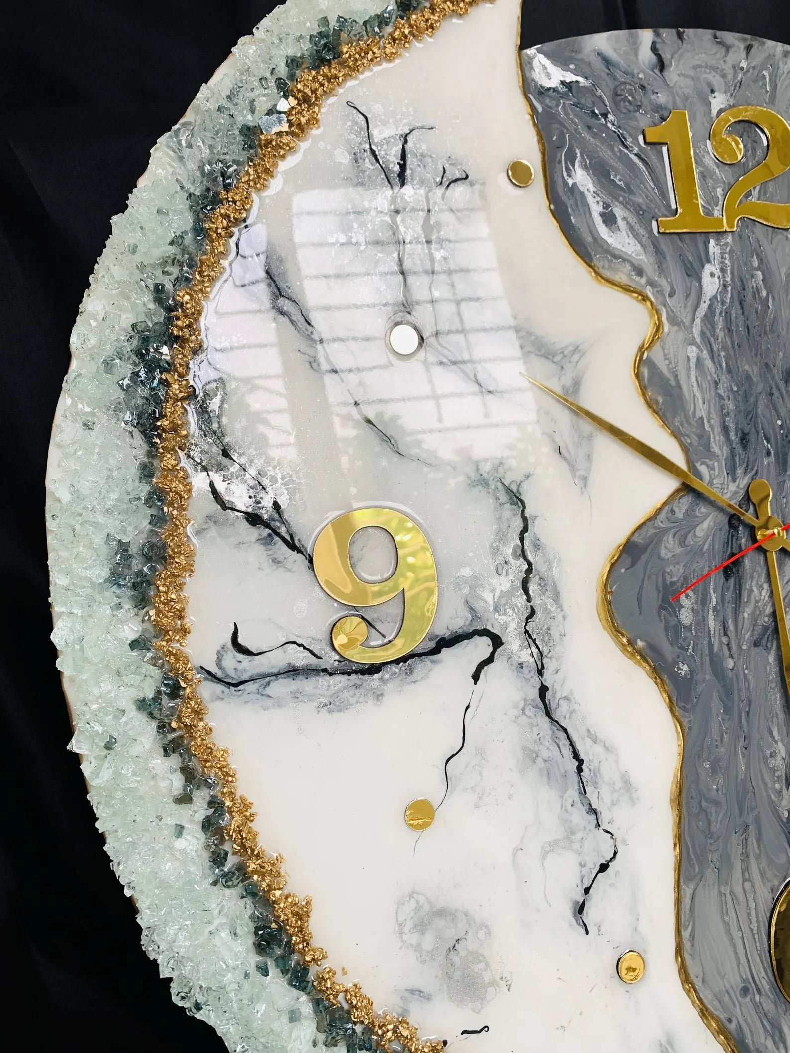 3D Wall Clock – Premium Epoxy Resin Art, Large Handmade Wall Clock, Unique Luxury Home Décor, Living Room Wall Art, Housewarming Gift, Decorative Luxury Wall Clock-Wall Clock-BEESARI