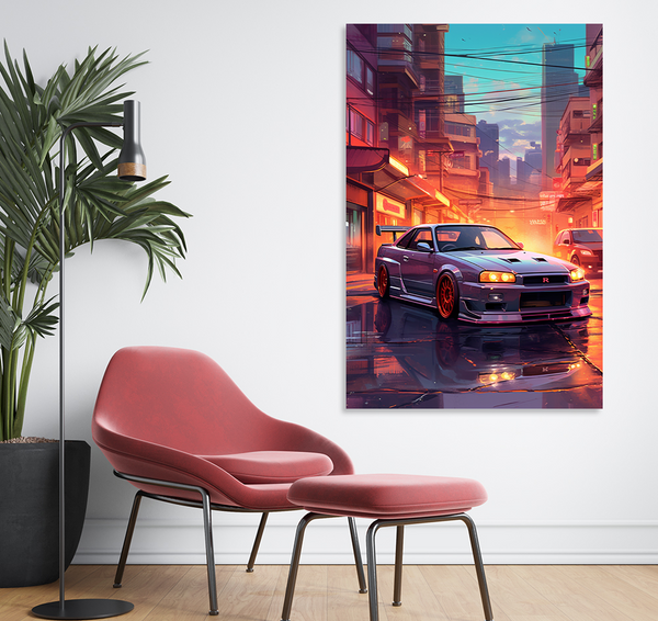 Abstract Artwork Of A Car With Aesthetic Background (Single Panel) Car