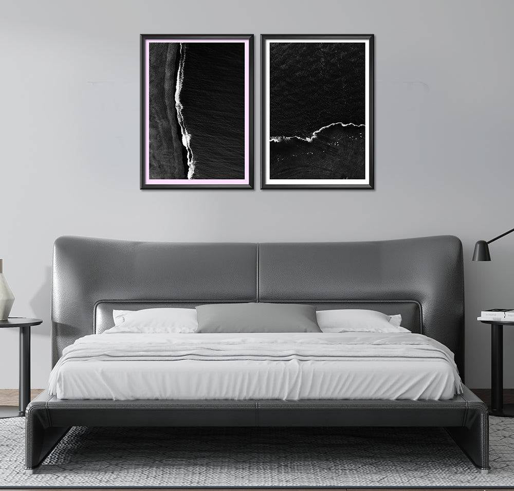 Black Ocean Waters (2 Panel) Seascape Wall Art