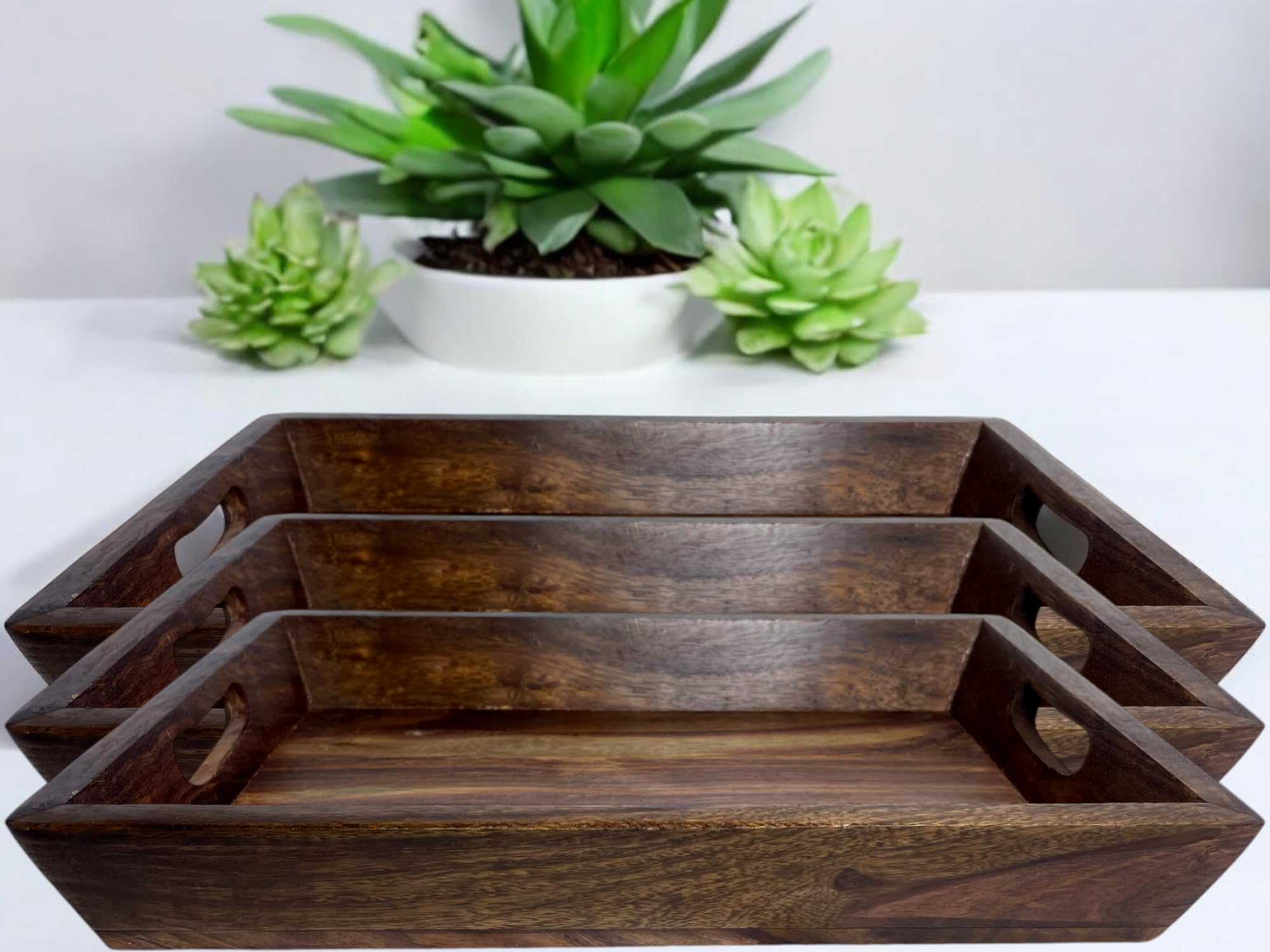 Handmade Sheesham Wood Kitchen Set  Deal – Azadi Special Wooden Tray, Bowls & Jar – Premium Kitchen Deal 40% Off