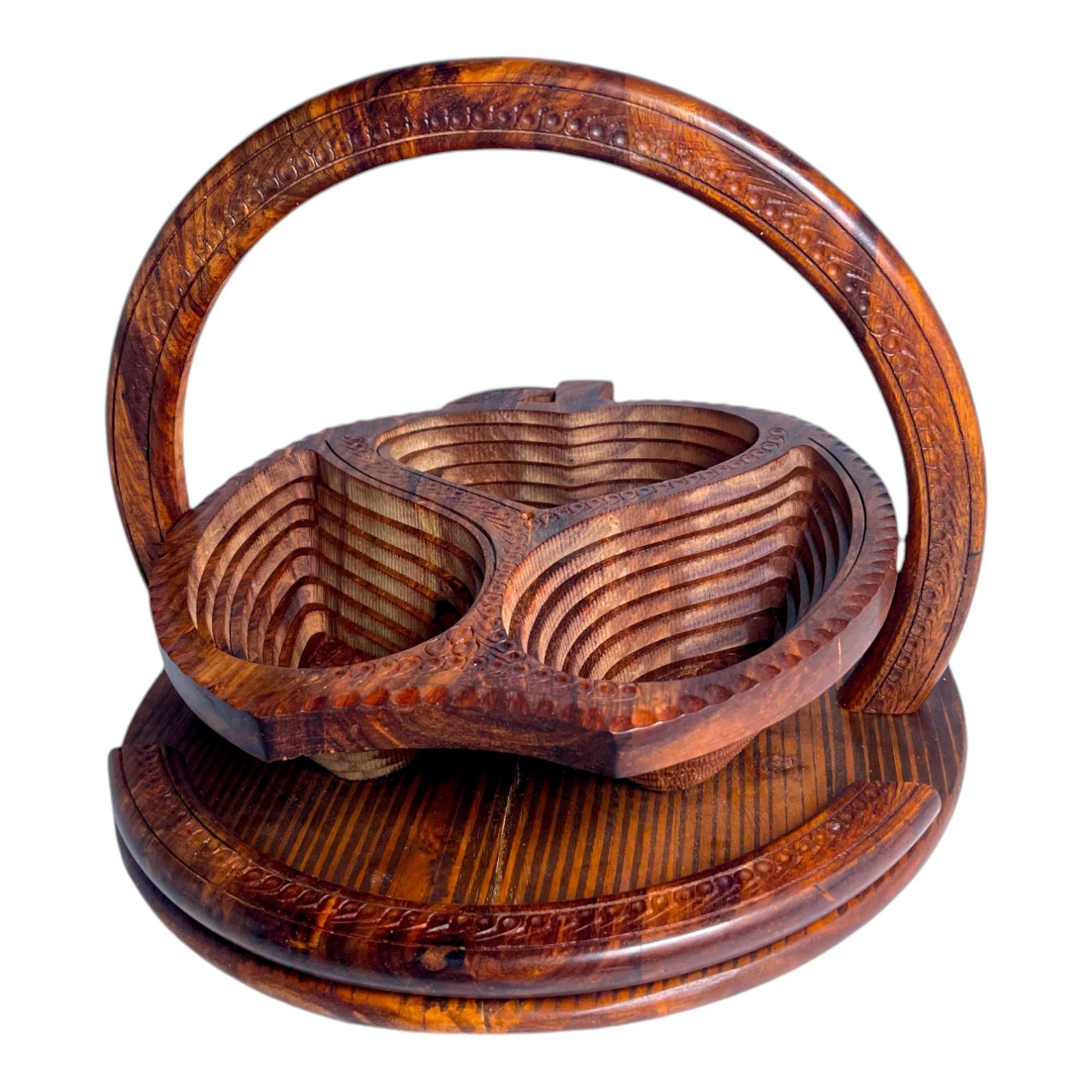 Apple Shape Round Three Portion Foldable Tray-Trays-BEESARI