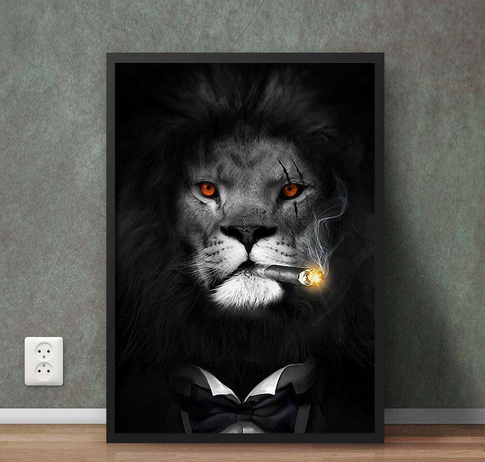Attitude Lion Animal Poster Wall Art