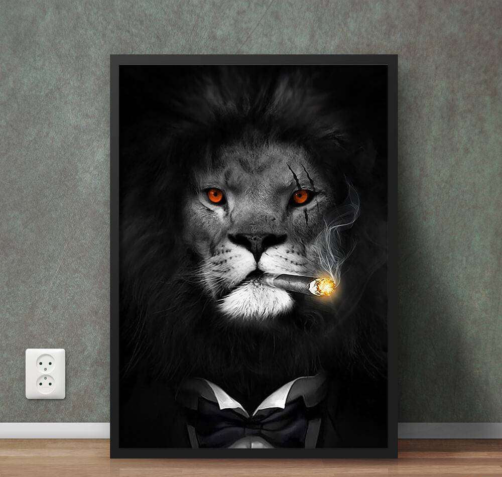 Attitude Lion Animal Poster Wall Art