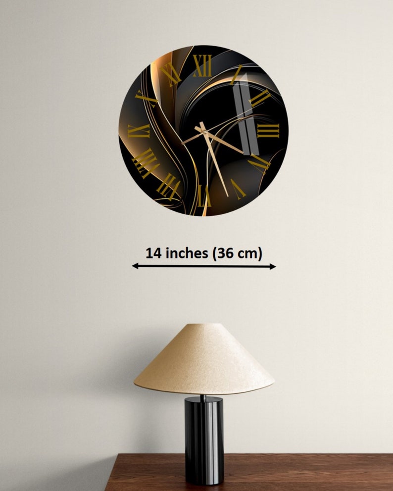 Black and Gold Resin Wall Clock - Elegant & Modern Design-Wall Clock-BEESARI