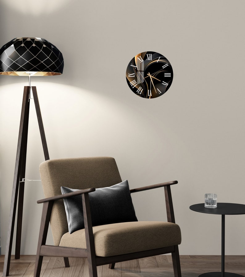 Black and Gold Resin Wall Clock - Elegant & Modern Design-Wall Clock-BEESARI