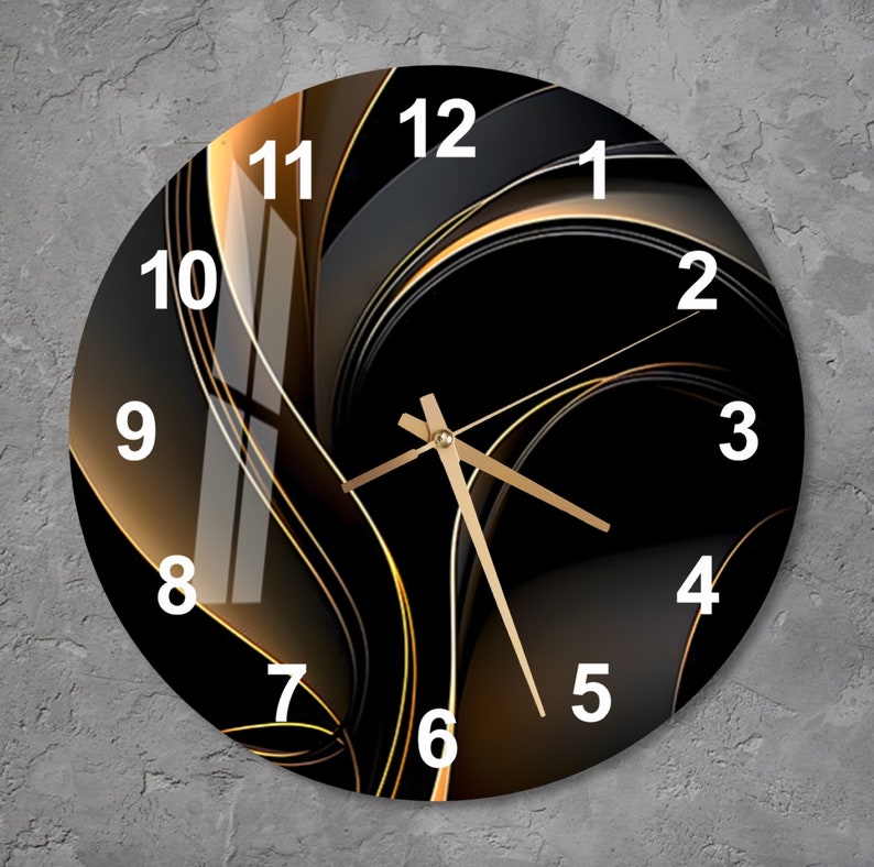 Black and Gold Resin Wall Clock - Elegant & Modern Design-Wall Clock-BEESARI