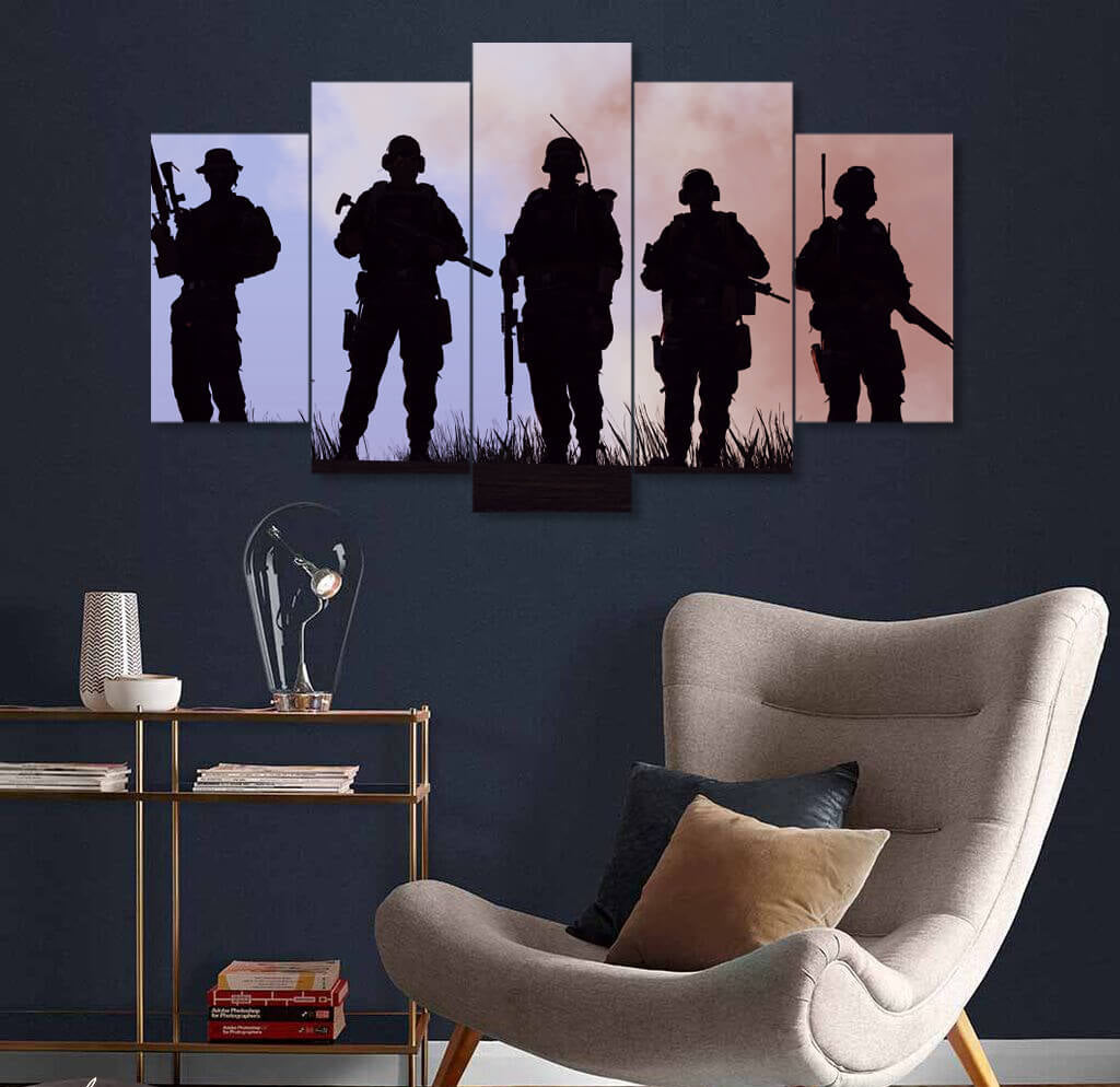 Brothers In Arms (5 Panel) Army Wall Art