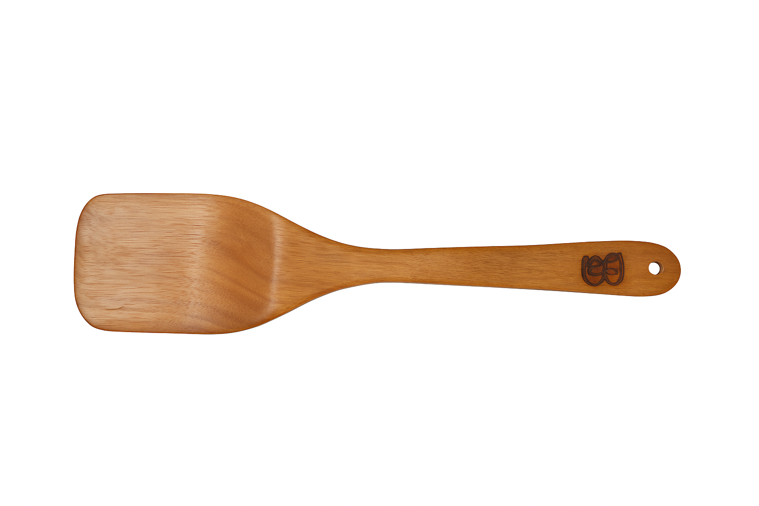 Non-Polished Chemical-Free Wooden Spatula – Handmade, Natural Finish, Engraved Handle, Eco-Friendly, Safe for Nonstick & Cast Iron Cookware