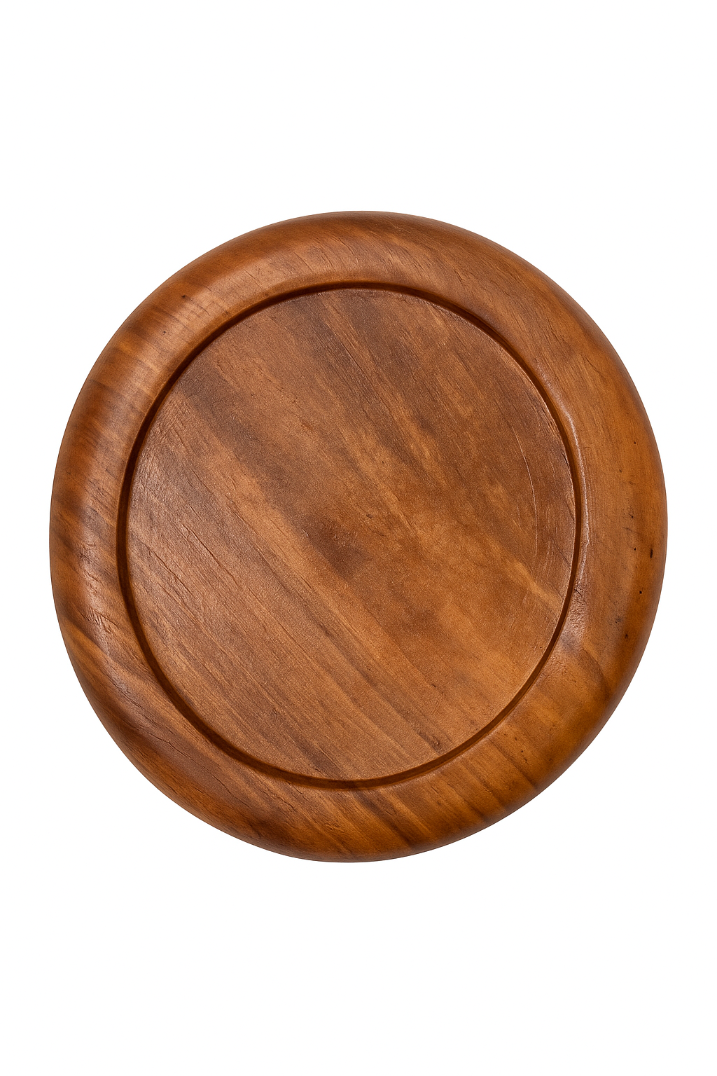 Handcrafted Wooden Coaster Set of 6 with Holder – Round Rustic Drink Mats, Polished Solid Wood Coasters for Hot & Cold Beverages, Eco-Friendly Gift