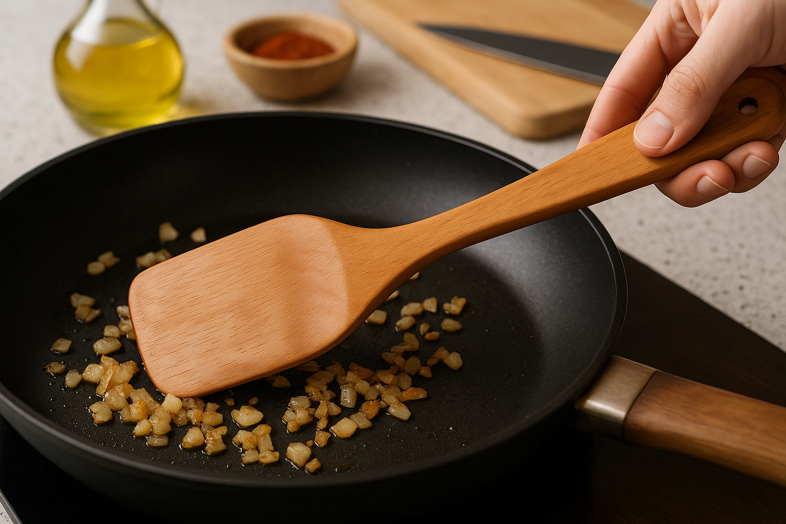 Non-Polished Chemical-Free Wooden Spatula – Handmade, Natural Finish, Engraved Handle, Eco-Friendly, Safe for Nonstick & Cast Iron Cookware