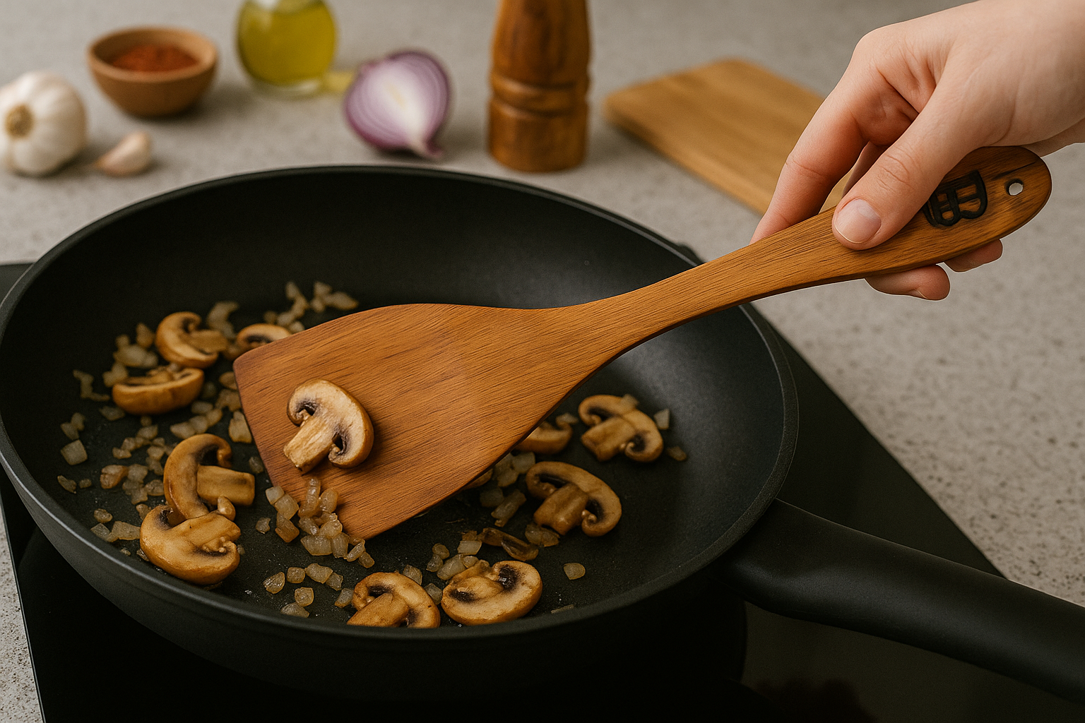 Non-Polished Handmade Wooden Spatula – Chemical-Free, Natural Wood Kitchen Utensil for Stirring, Frying, and Safe Use on Nonstick & Cast Iron Cookware