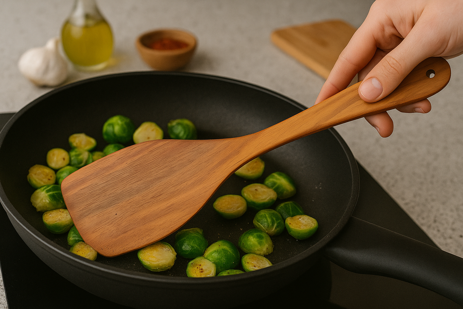 Natural Handmade Wooden Cooking Spatula – Non-Polished, Chemical-Free, Eco-Friendly Utensil for Stirring, Frying & Safe Use on Nonstick Cookware