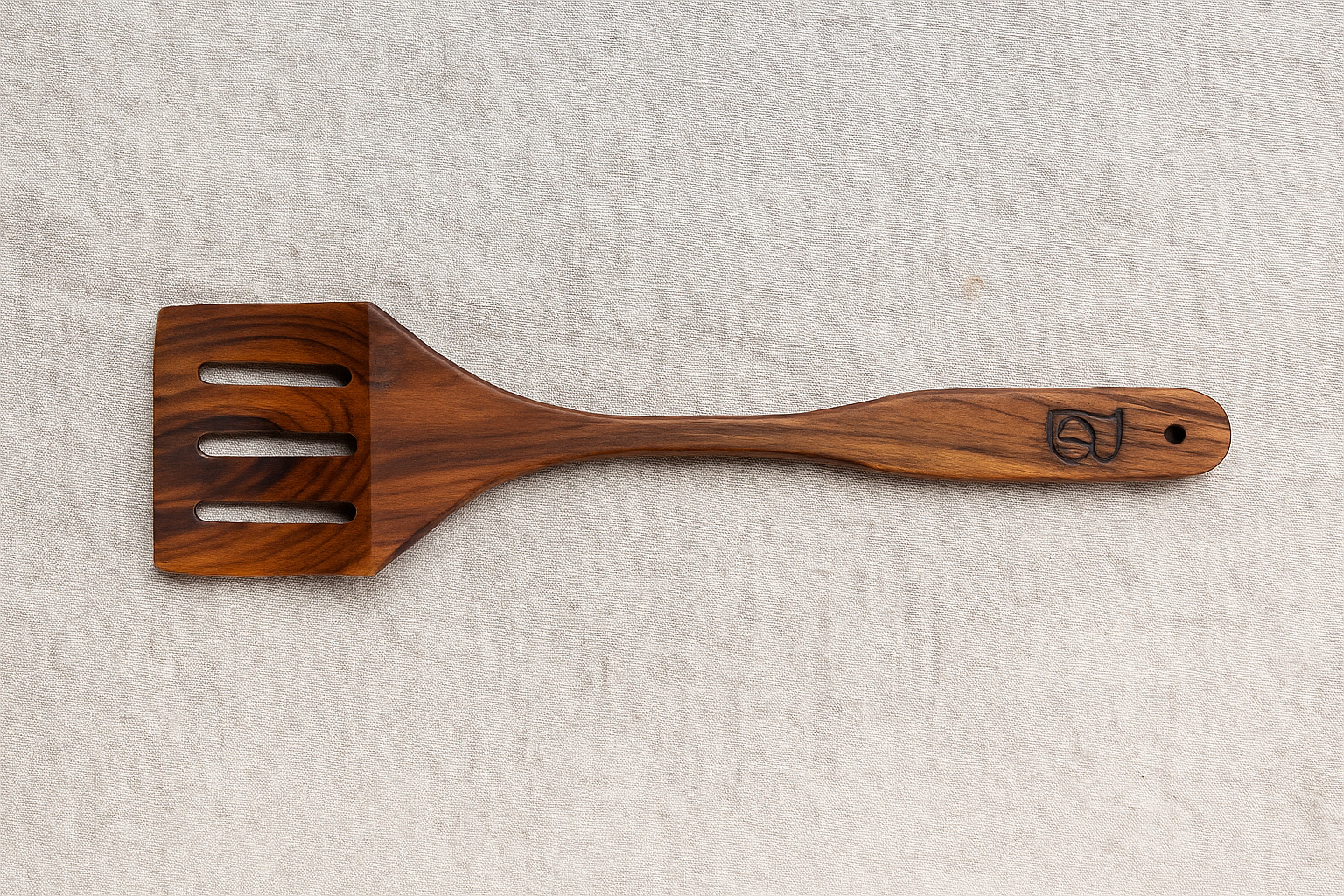 Handcrafted Non-Polished Rosewood Slotted Spatula – Chemical Free, Eco-Friendly Turner for Frying, Flipping & Safe Cooking