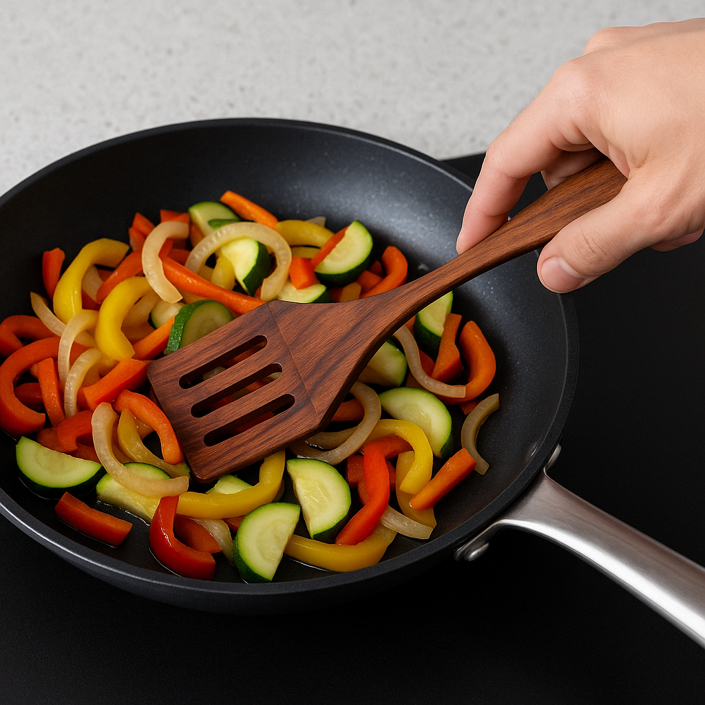 Handcrafted Non-Polished Rosewood Slotted Spatula – Chemical Free, Eco-Friendly Turner for Frying, Flipping & Safe Cooking
