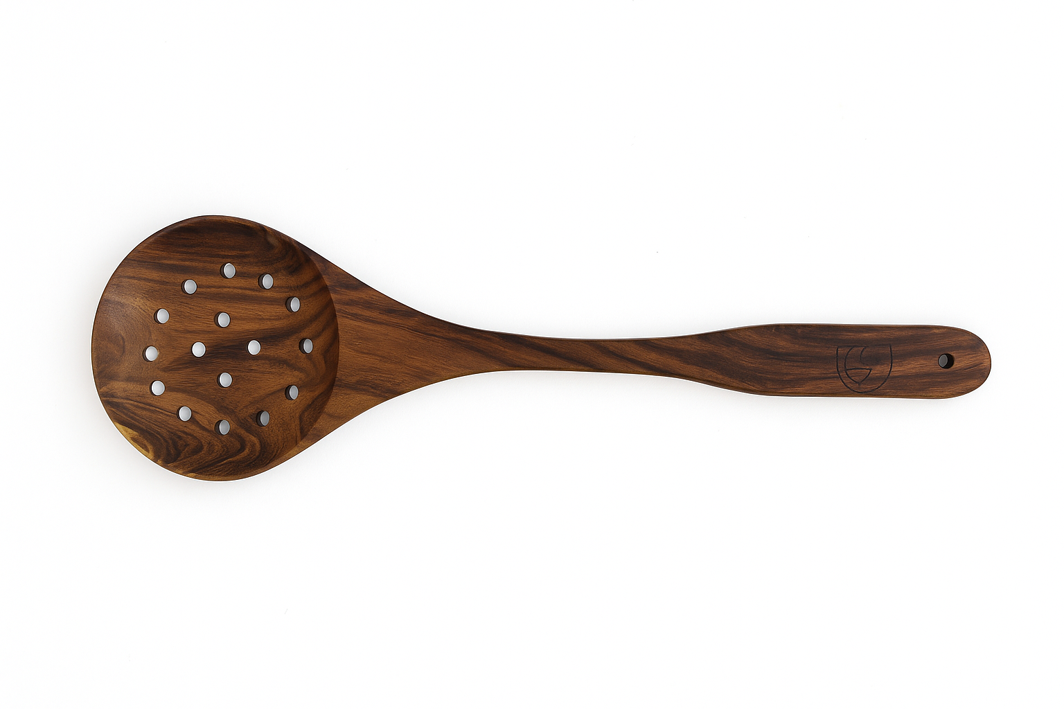 Handcrafted Rosewood Slotted Spoon – Non-Polished, Chemical-Free, Eco-Friendly Wooden Cooking Spoon for Stirring and Serving