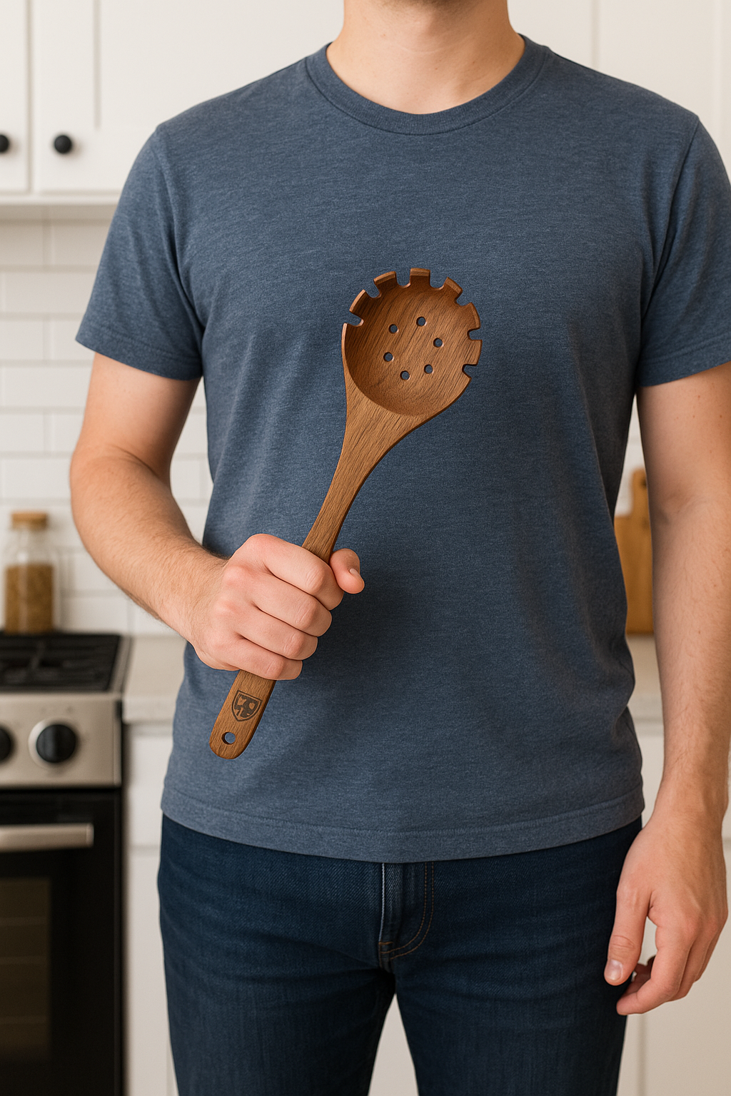 Handcrafted Non-Polished Rosewood Spaghetti Server Spoon, Eco-Friendly & Chemical-Free Wooden Pasta Serving Tool, Durable & Sustainable Kitchen Utensil