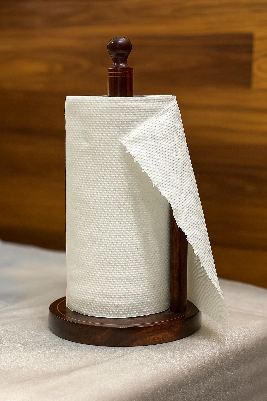Handmade Wooden Tissue Roll Stand – Antique Carved Traditional Pakistani Home Decor, Natural Artistic Wooden Tissue Holder for Bathroom, Rustic & Decorative