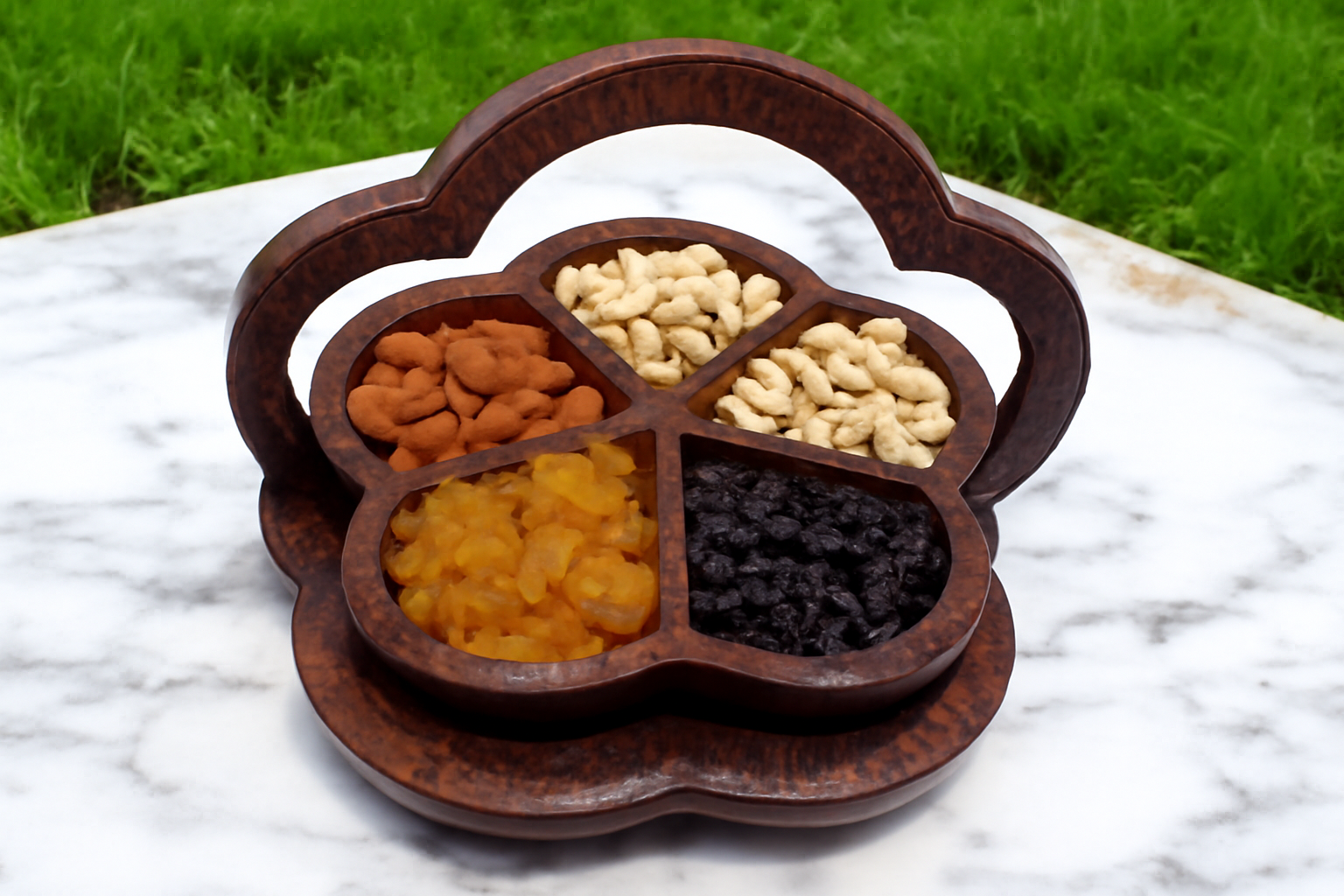 Decorative Foldable Rosewood Tray for Dry Fruits