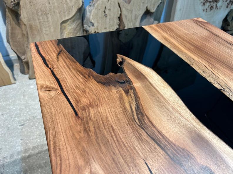Custom Table - Handmade Live Edge Rosewood Slab with Resin Epoxy-Tables-BEESARI