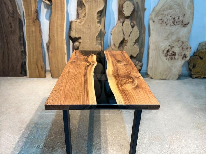 Custom Table - Handmade Live Edge Rosewood Slab with Resin Epoxy-Tables-BEESARI