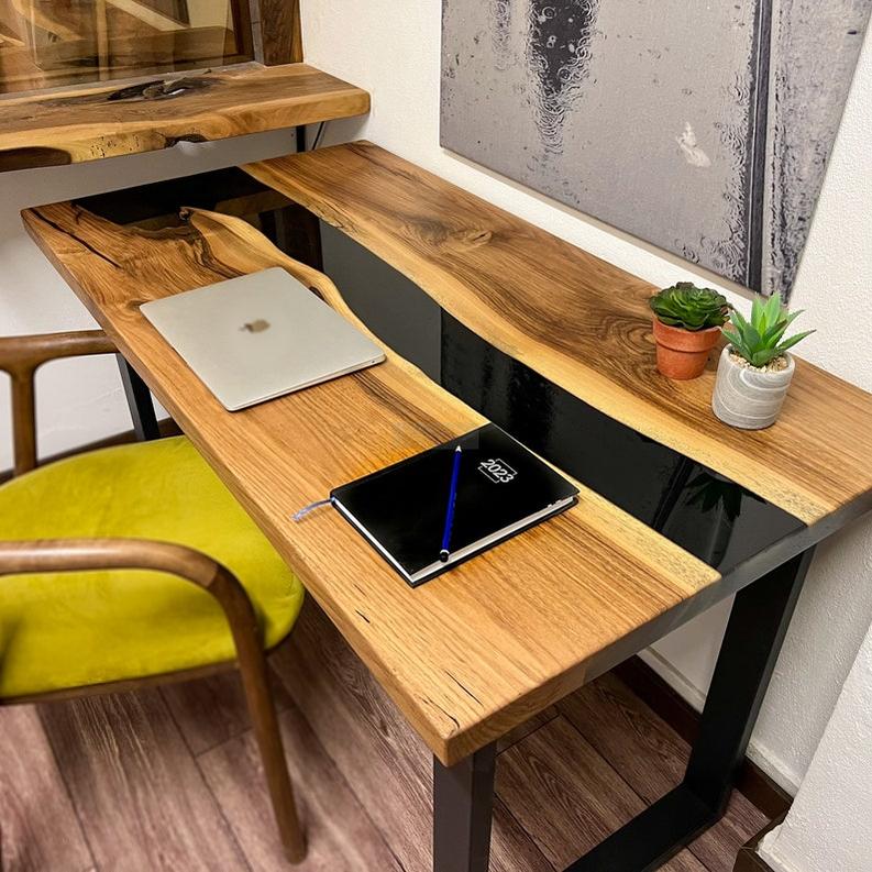 Custom Table - Handmade Live Edge Rosewood Slab with Resin Epoxy-Tables-BEESARI
