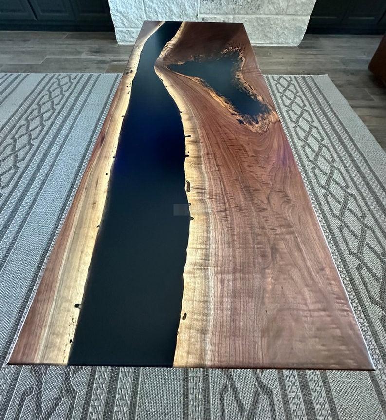 Custom Table - Handmade Live Edge Rosewood Slab with Resin Epoxy-Tables-BEESARI