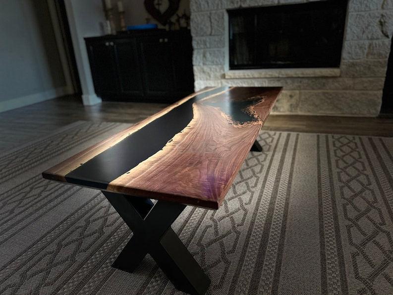 Custom Table - Handmade Live Edge Rosewood Slab with Resin Epoxy-Tables-BEESARI