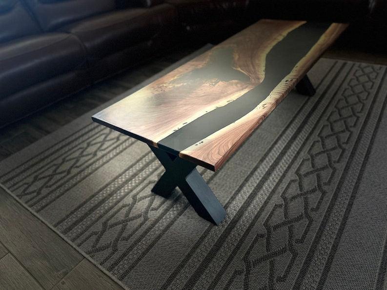 Custom Table - Handmade Live Edge Rosewood Slab with Resin Epoxy-Tables-BEESARI