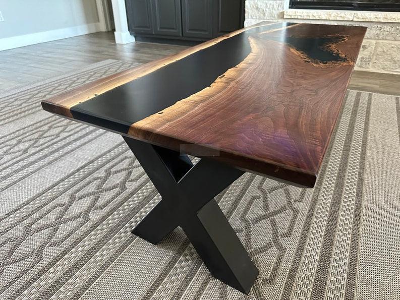 Custom Table - Handmade Live Edge Rosewood Slab with Resin Epoxy-Tables-BEESARI