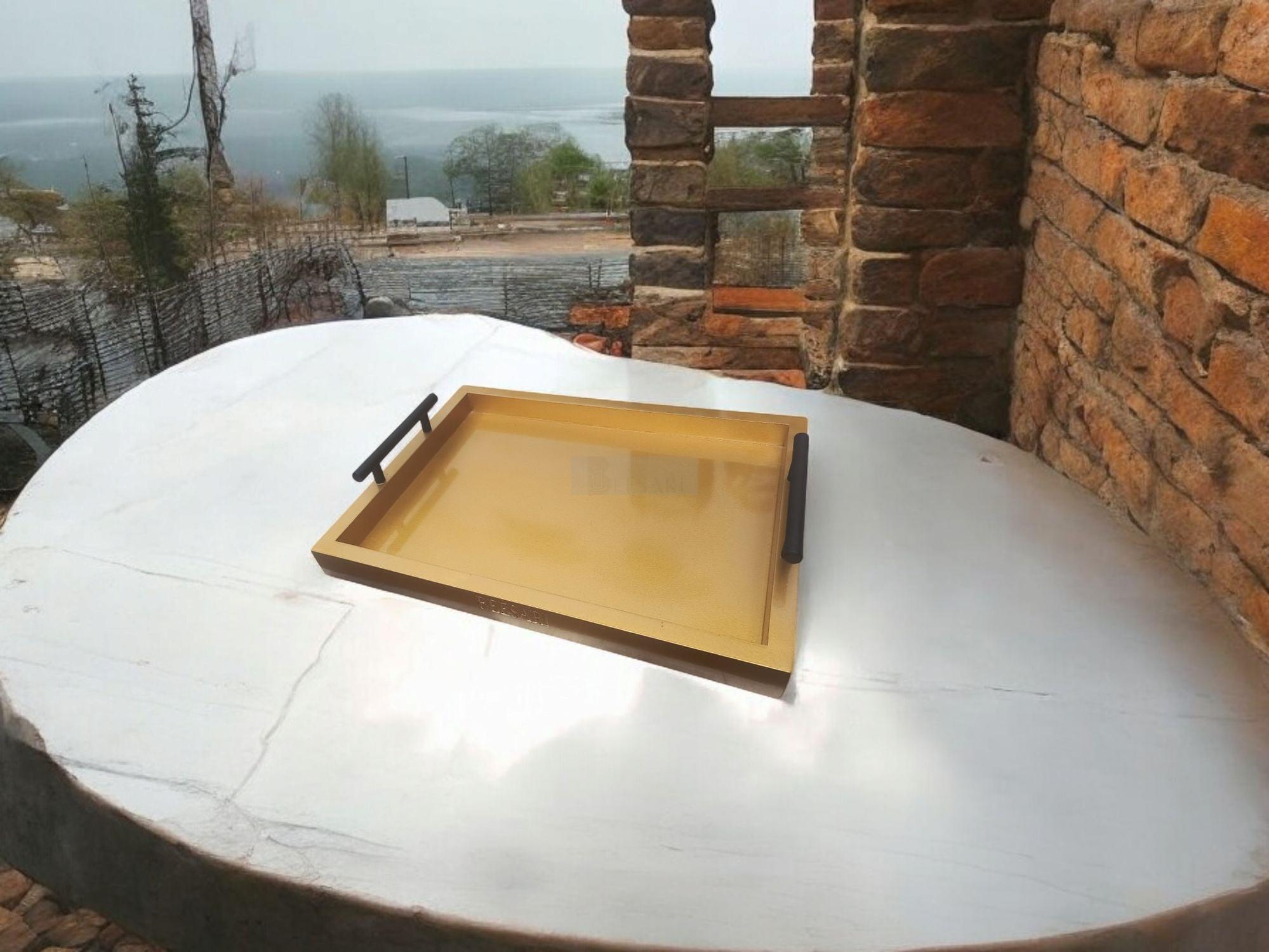 Deco Tray with Handles-Trays-BEESARI
