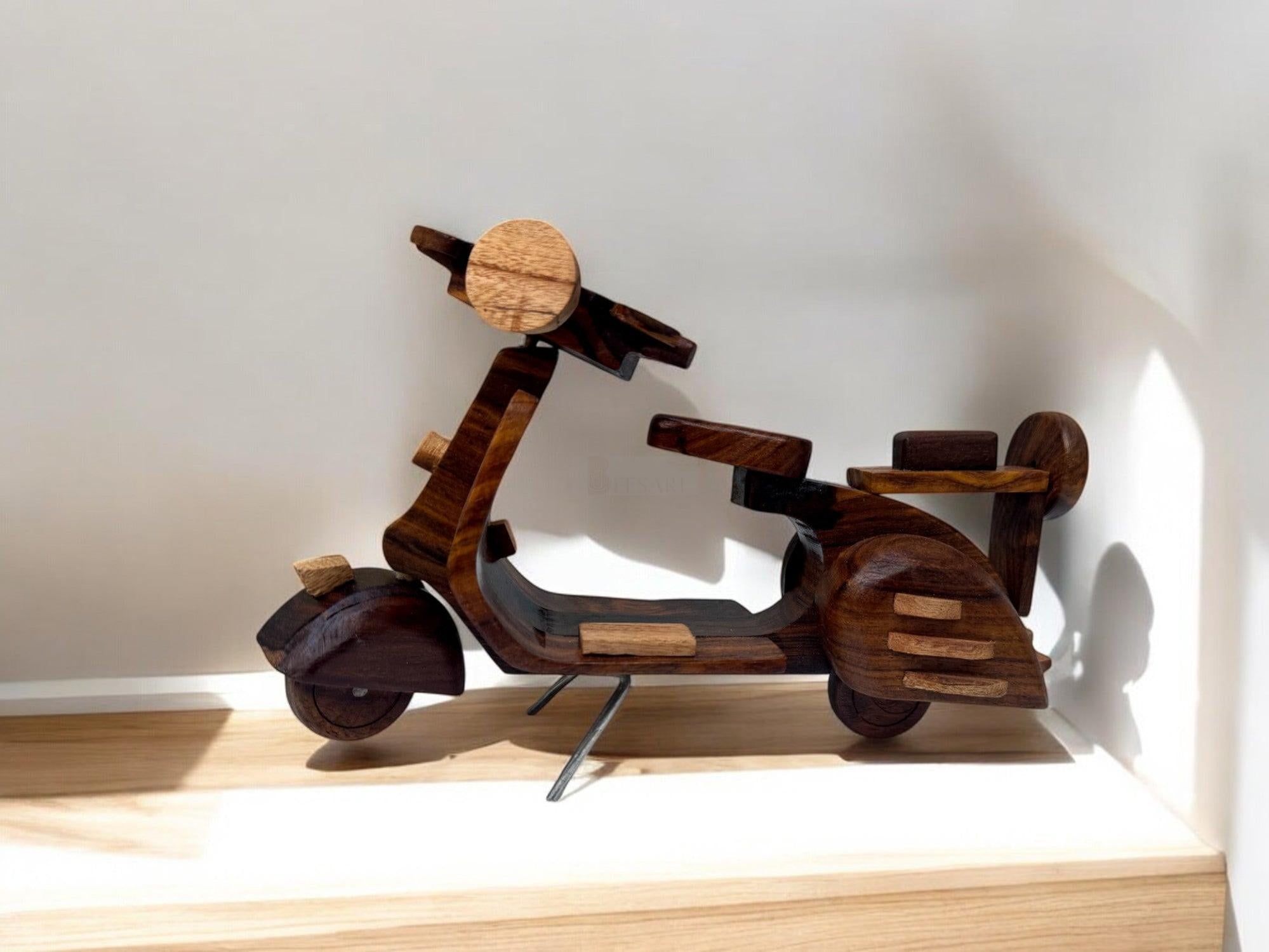 Elegant Wooden Decorative Bike for Table Display - Stylish and Unique Home Decor Piece for Living Room, Office, or Bedroom-Decor Pcs-BEESARI