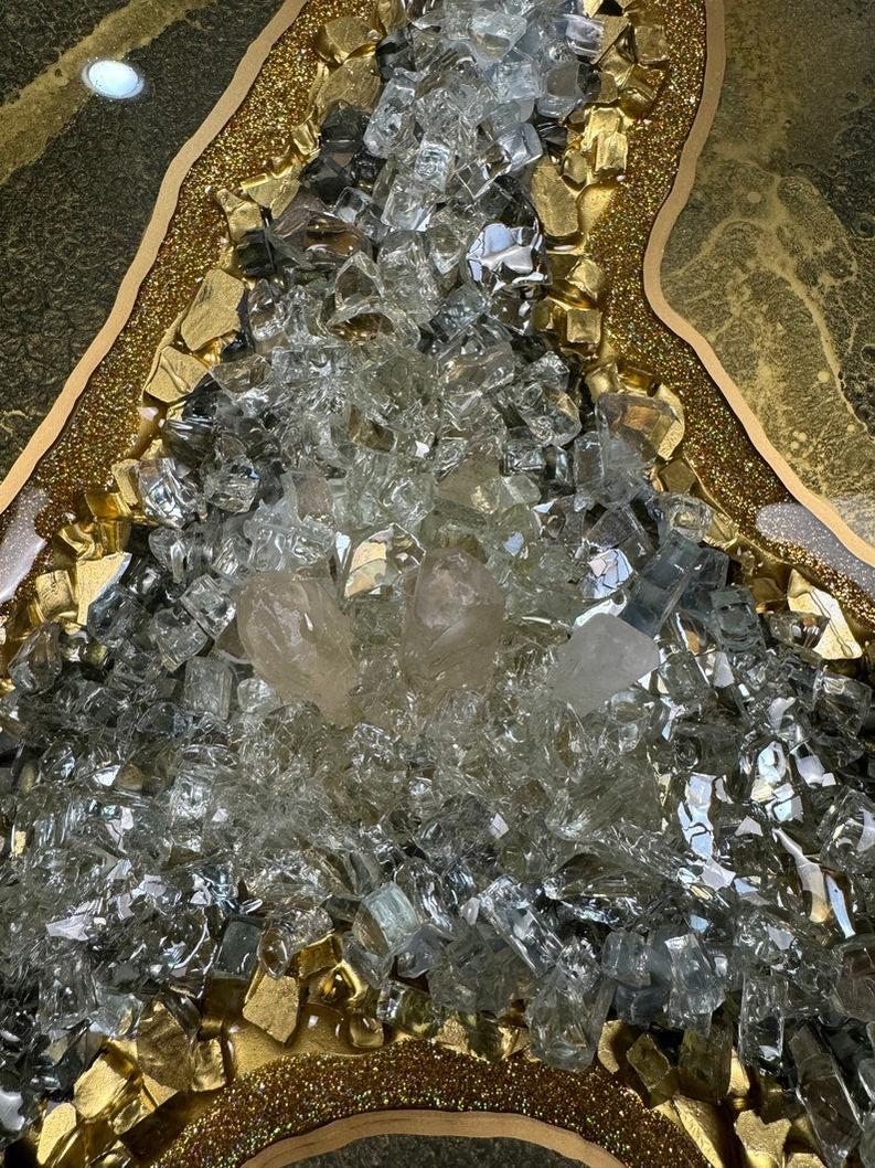 Eternal Elegance: Resin and Stone Fusion-Wall Decor-BEESARI