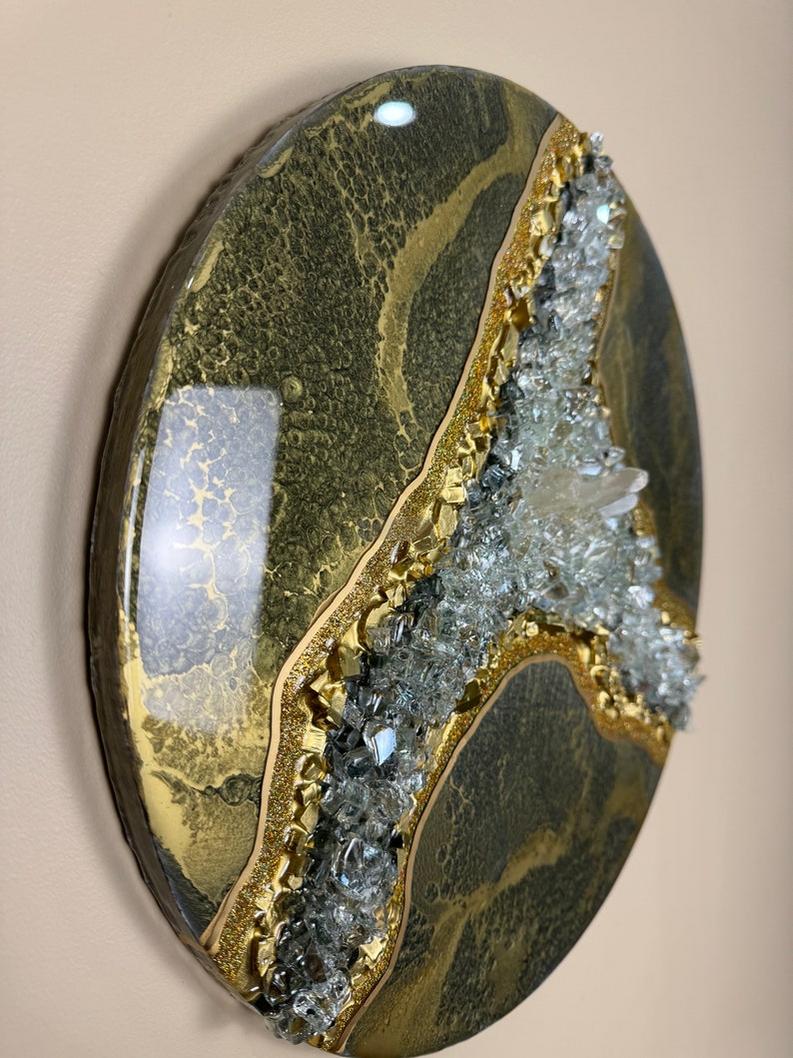 Eternal Elegance: Resin and Stone Fusion-Wall Decor-BEESARI