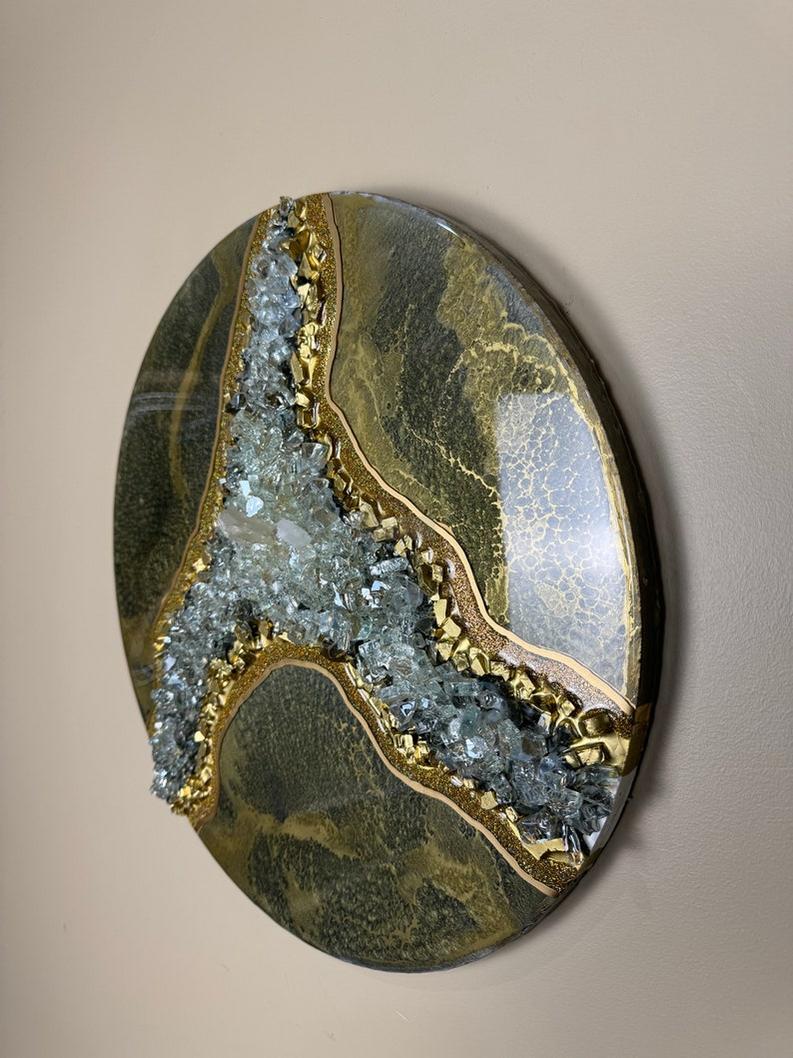 Eternal Elegance: Resin and Stone Fusion-Wall Decor-BEESARI