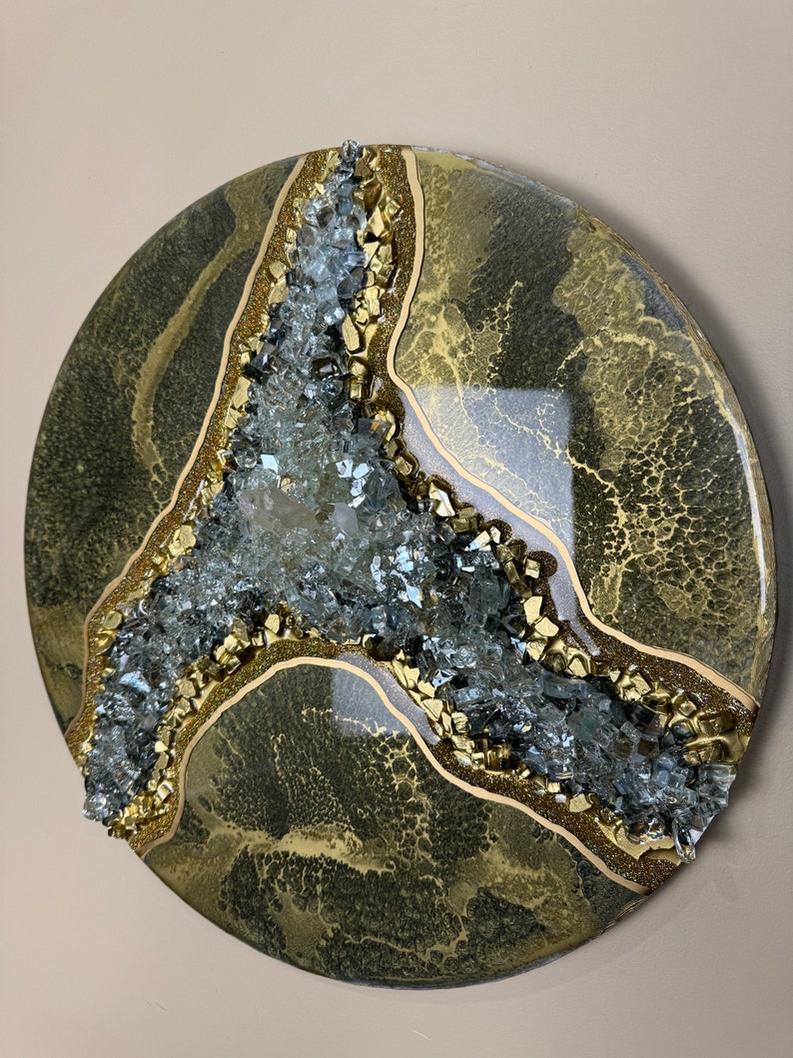 Eternal Elegance: Resin and Stone Fusion-Wall Decor-BEESARI