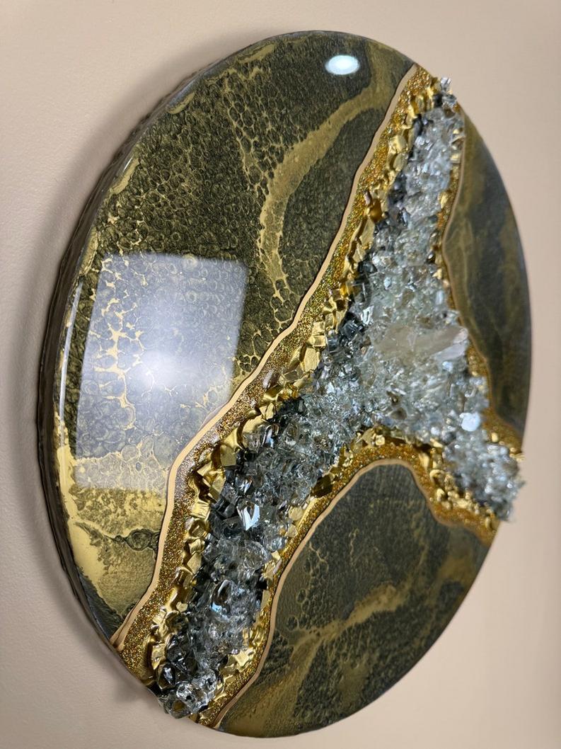 Eternal Elegance: Resin and Stone Fusion-Wall Decor-BEESARI