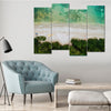 Green Ocean Beach (4 Panel) Landscape Wall Art