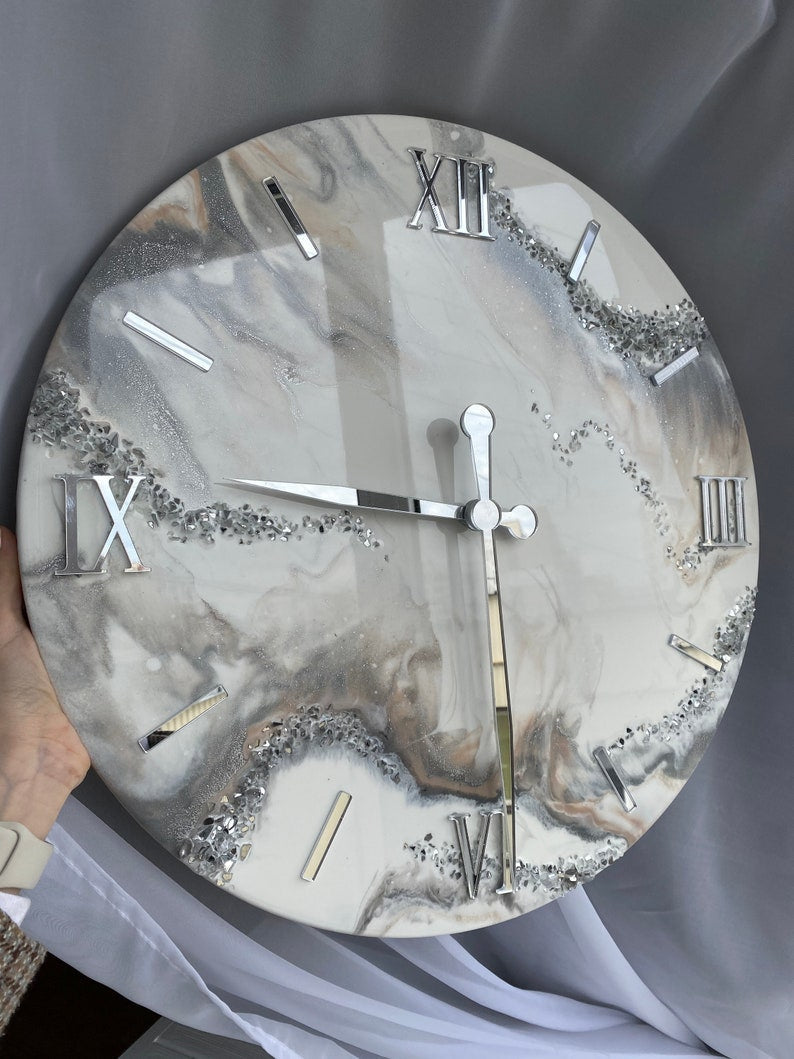 Handcrafted Epoxy Resin Art Wall Clock - Stylish and Unique Home Decor-Wall Clock-BEESARI