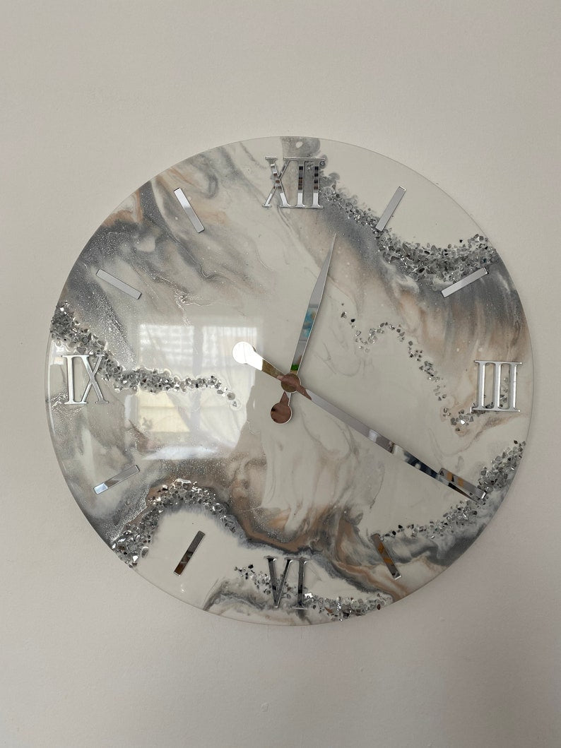 Handcrafted Epoxy Resin Art Wall Clock - Stylish and Unique Home Decor-Wall Clock-BEESARI
