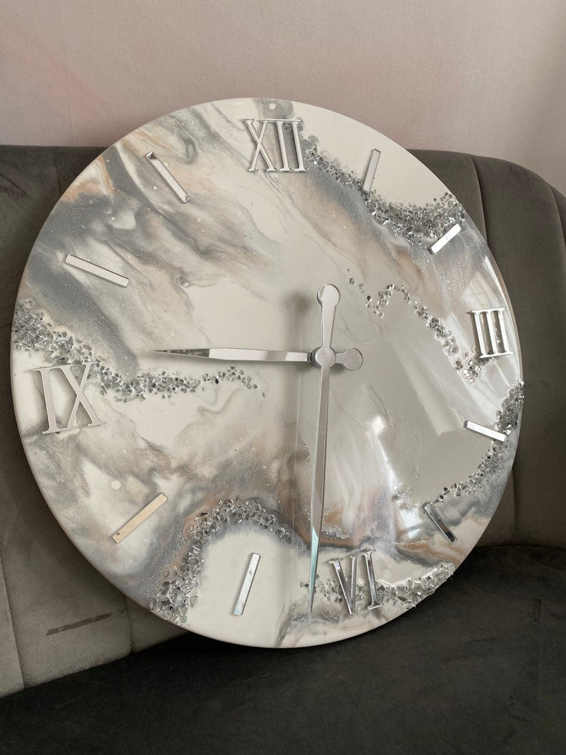 Handcrafted Epoxy Resin Art Wall Clock - Stylish and Unique Home Decor-Wall Clock-BEESARI