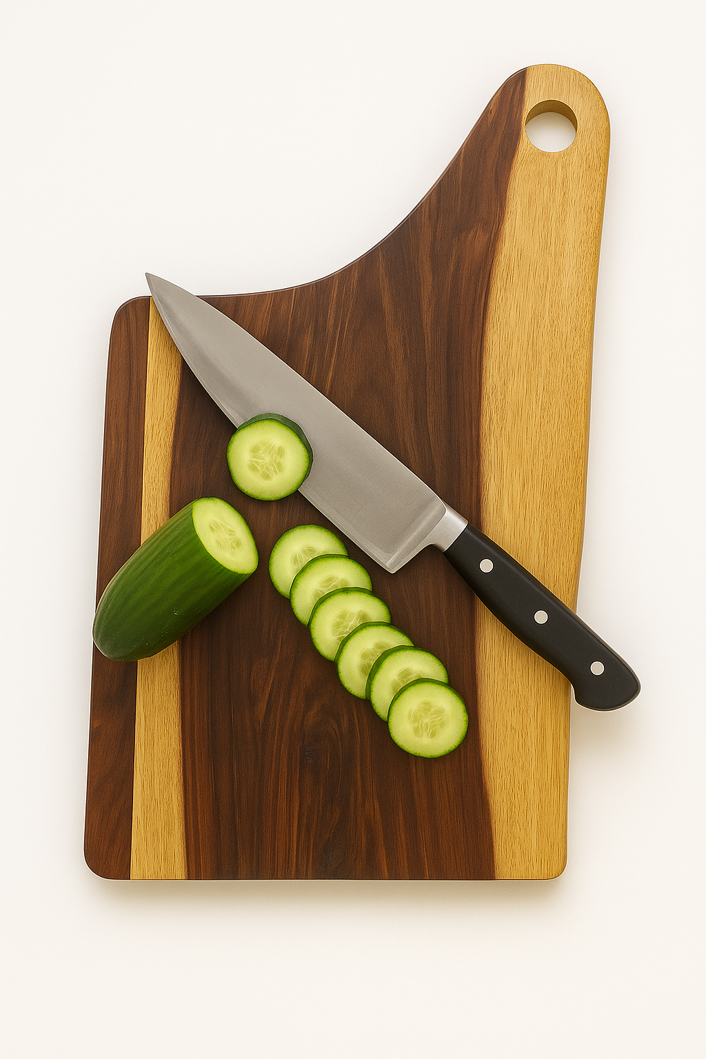Handcrafted Rosewood Cutting Board with Curved Handle – Stylish Cheese Board for Serving, Chopping, and Modern Kitchen Décor