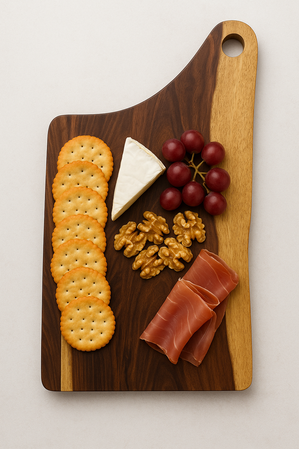 Handcrafted Rosewood Cutting Board with Curved Handle – Stylish Cheese Board for Serving, Chopping, and Modern Kitchen Décor