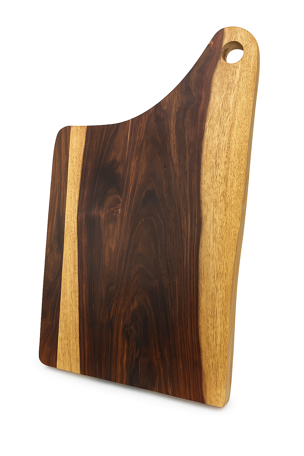 Handcrafted Rosewood Cutting Board with Curved Handle – Stylish Cheese Board for Serving, Chopping, and Modern Kitchen Décor